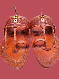Picture of Handcrafted Kapashi Leather Chappals - Premium Quality with Traditional Look, 13 Strips in Various Colors and Wide Bridge - Order Now!